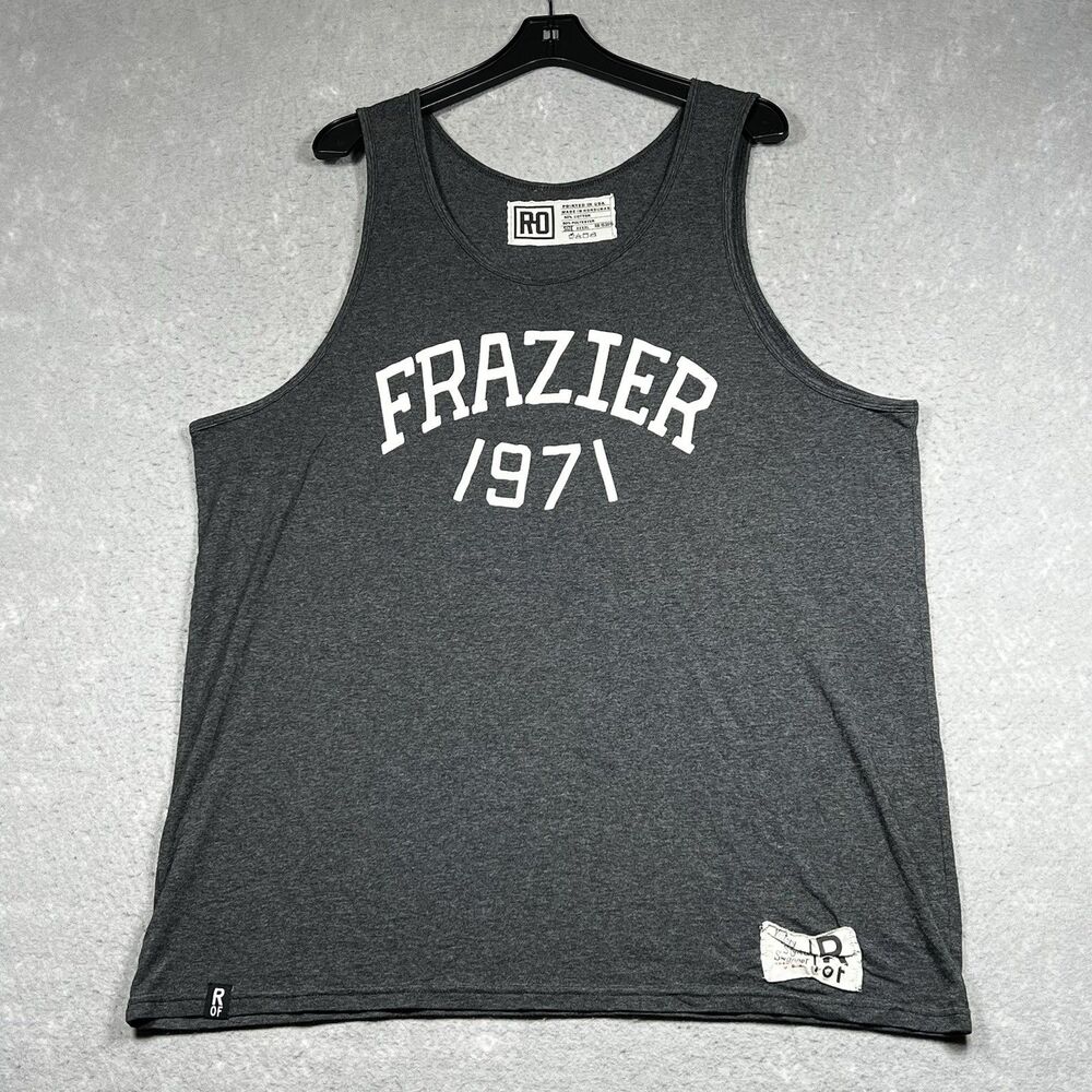 Roots Of Fight Joe FRAZIER 1971 Gray Tank Top Boxing Shirt Men's - Size 4XL
